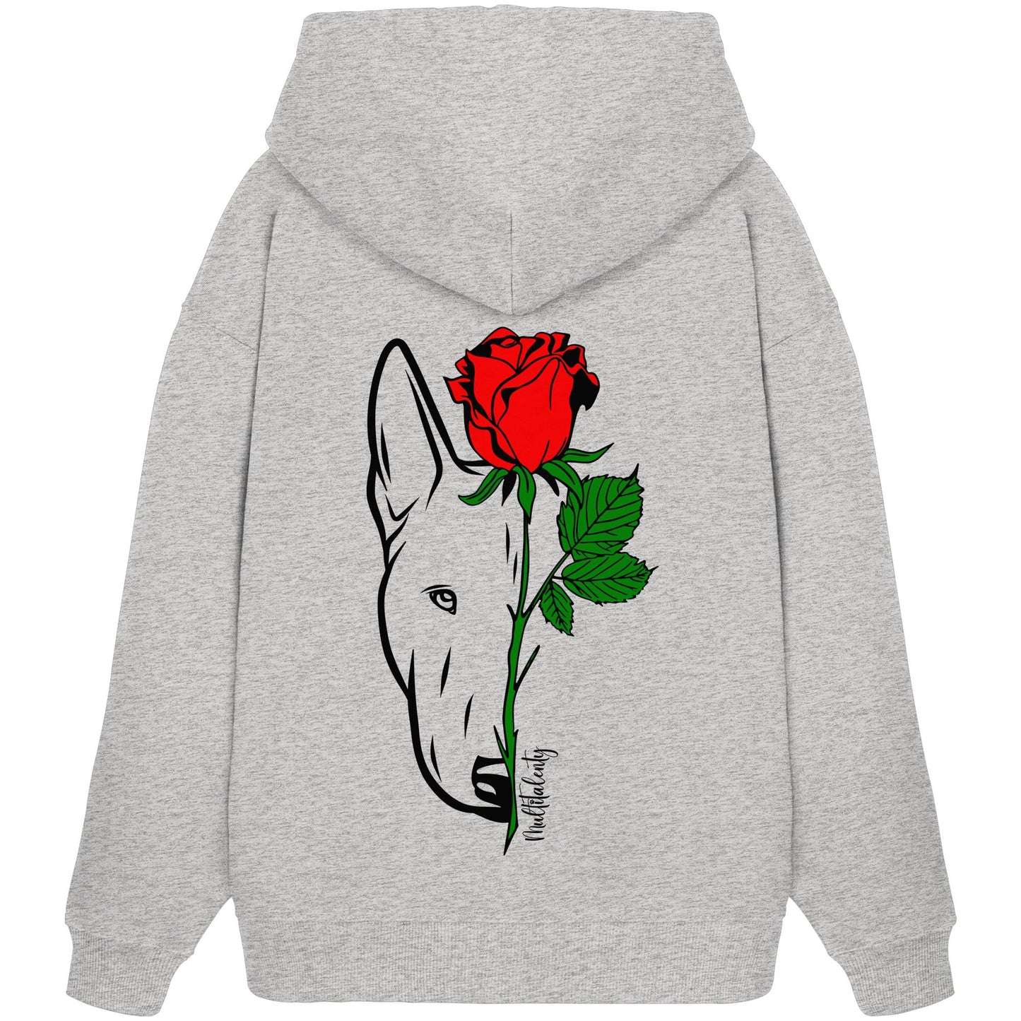 Tattoo Rose - Bullterrier - Organic Oversize Hoodie