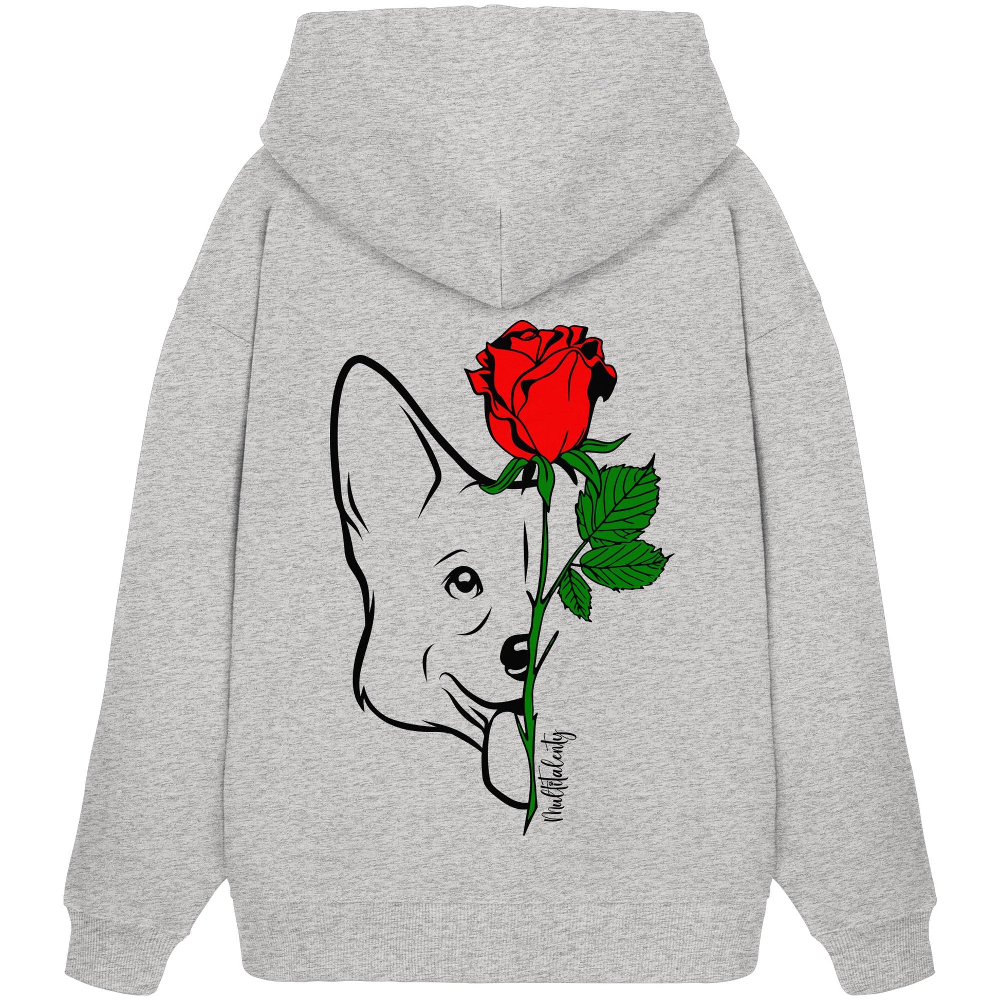 Tattoo Rose - Corgi - Organic Oversize Hoodie