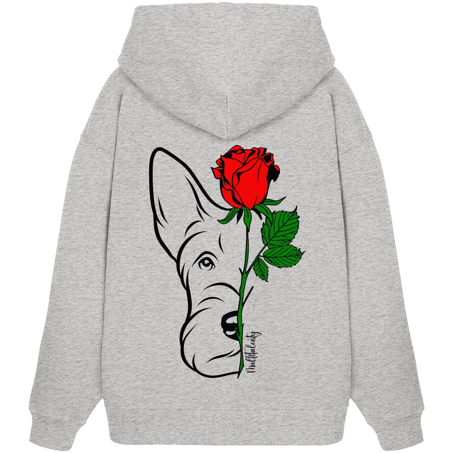 Tattoo Rose - Scottish Terrier - Organic Oversize Hoodie