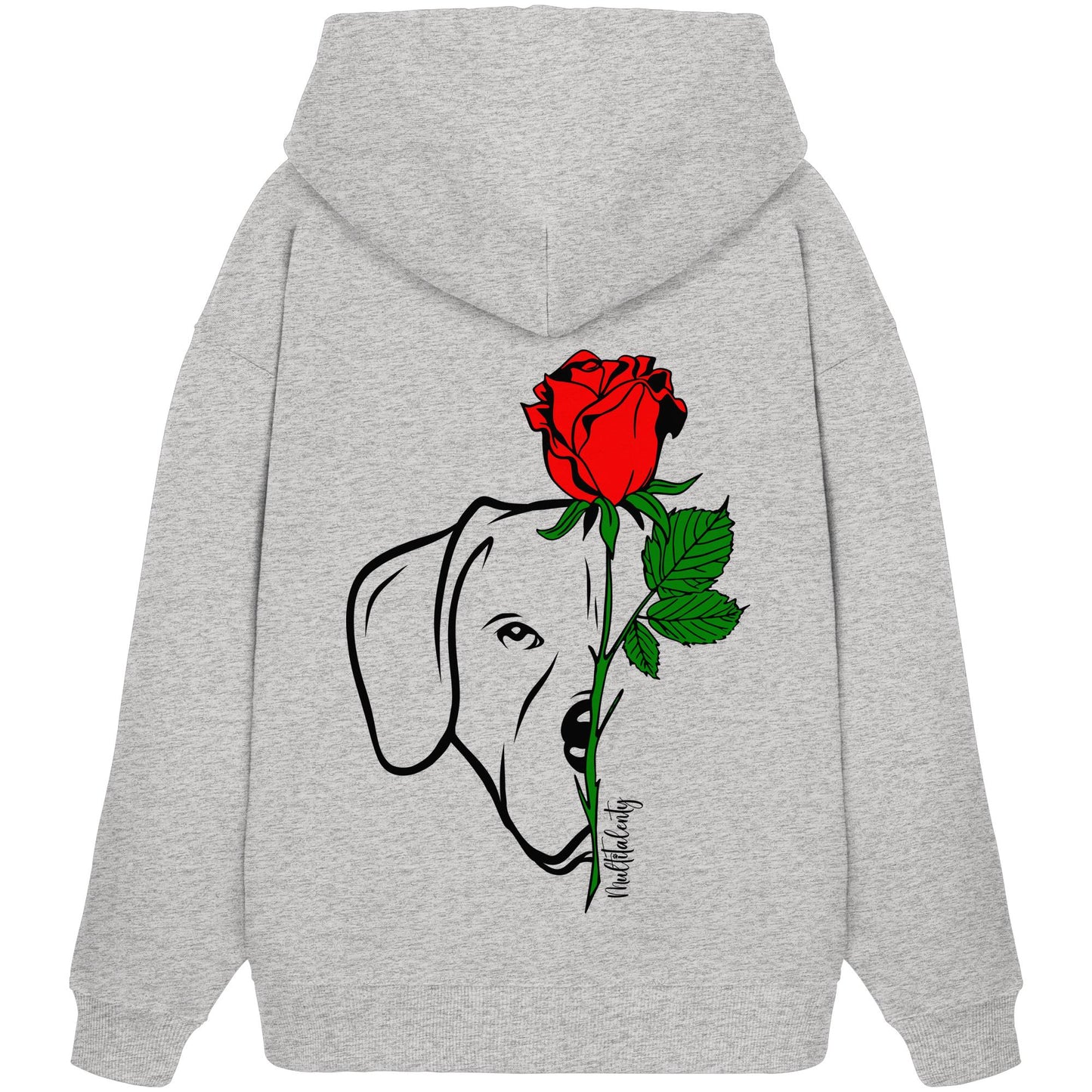 Tattoo Rose - Rhodesian Ridgeback - Organic Oversize Hoodie