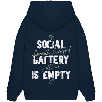 Social Battery Is Empty - Appenzeller Sennenhund - Organic Oversize Hoodie