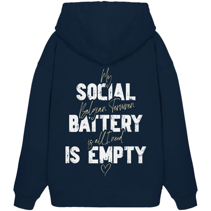 Social Battery Is Empty - Tervueren - Organic Oversize Hoodie