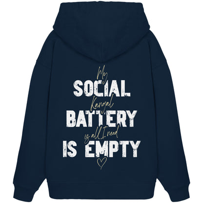 Social Battery Is Empty - Kangal - Organic Oversize Hoodie