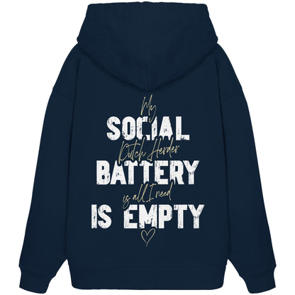 Social Battery Is Empty - Holländischer Schäferhund - Organic Oversize Hoodie
