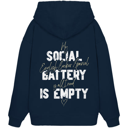 Social Battery Is Empty - English Cocker Spaniel - Organic Oversize Hoodie