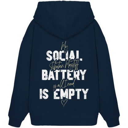 Social Battery Is Empty - Tibetdogge - Organic Oversize Hoodie