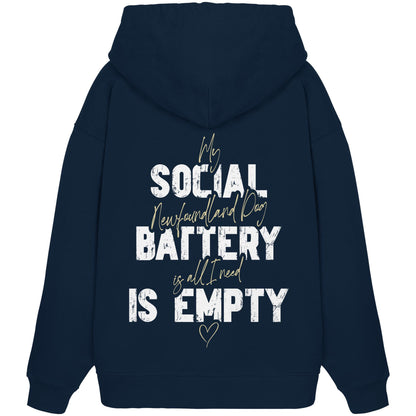 Social Battery Is Empty - Neufundländer - Organic Oversize Hoodie