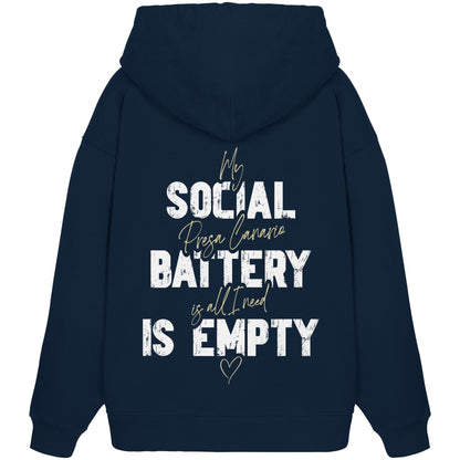 Social Battery Is Empty - Presa Canario - Organic Oversize Hoodie