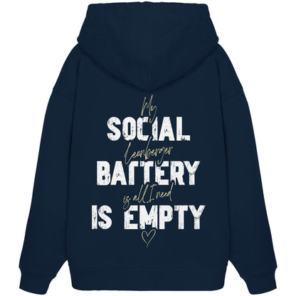Social Battery Is Empty - Leonberger - Organic Oversize Hoodie