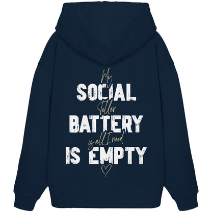 Social Battery Is Empty - Nova Scotia Duck Tolling Retriever - Organic Oversize Hoodie
