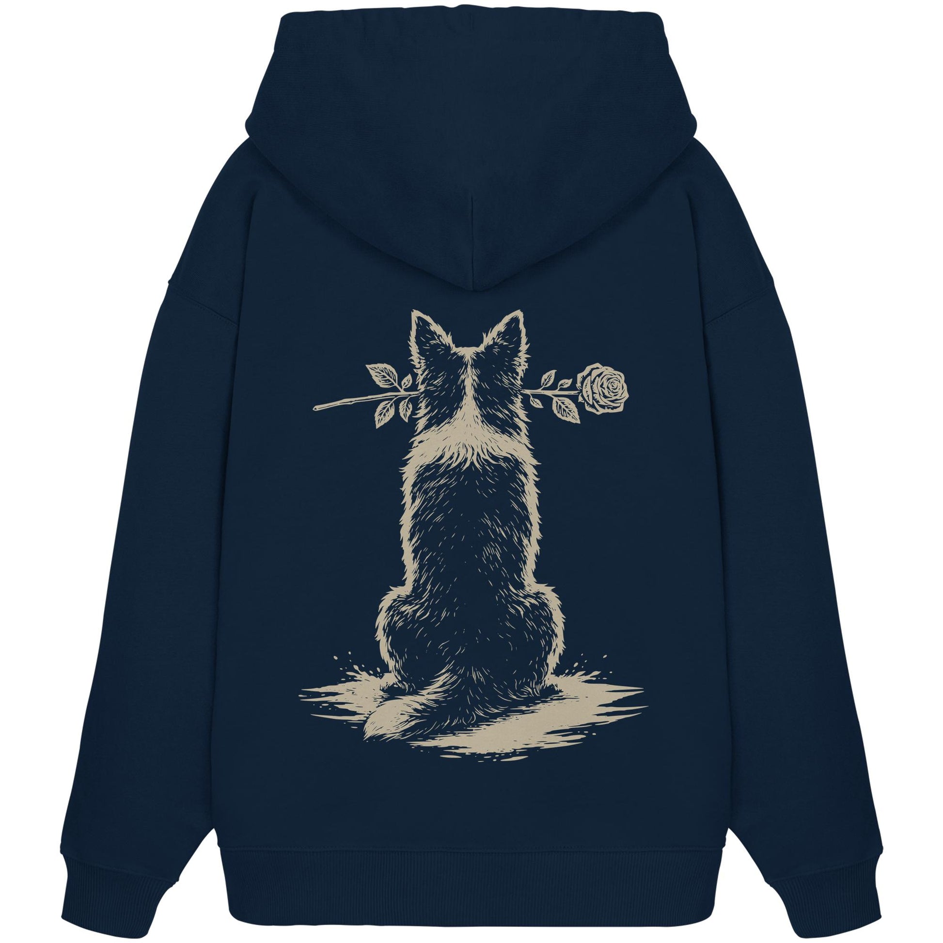 Silent Loyalty - Border Collie (Stehohren) - Organic Oversize Hoodie