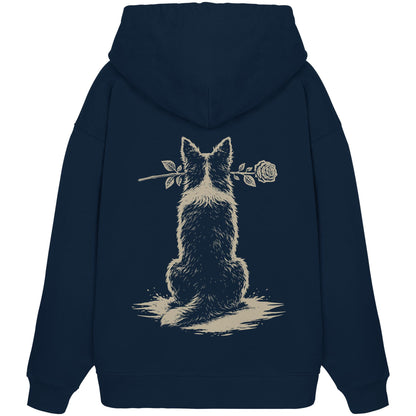 Silent Loyalty - Border Collie (Stehohren) - Organic Oversize Hoodie