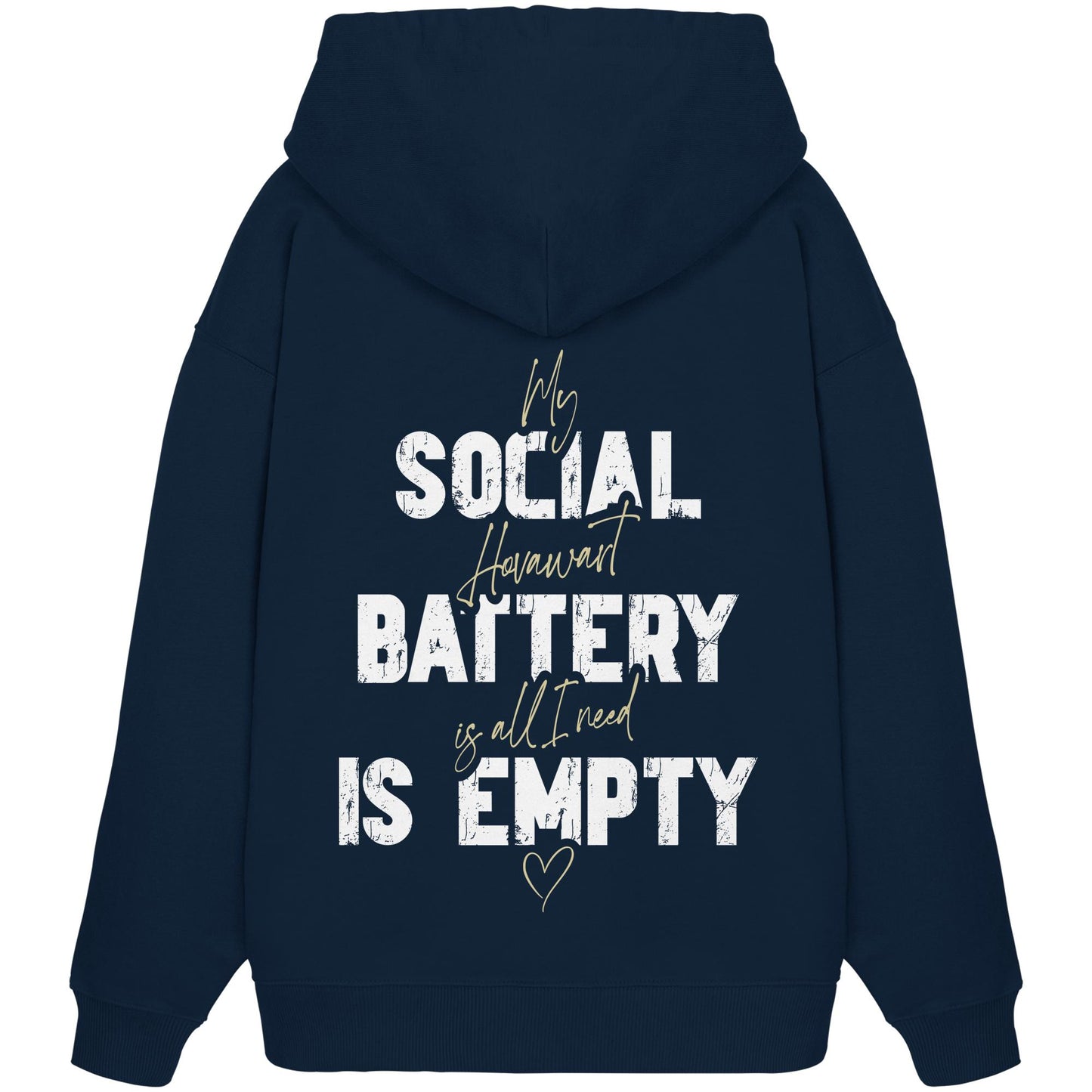 Social Battery Is Empty - Hovawart - Organic Oversize Hoodie