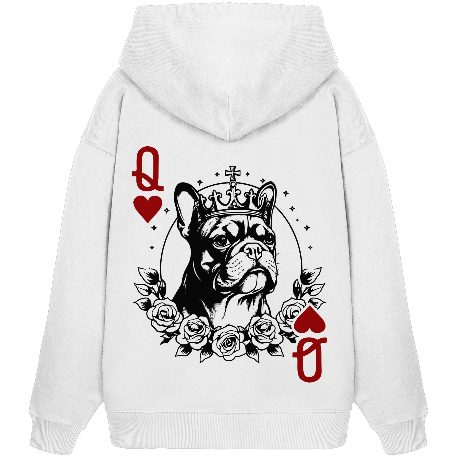 Herzkönigin Französische Bulldogge - Organic Oversize Hoodie