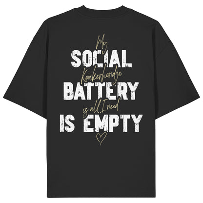 Social Battery Is Empty - Kooikerhondje - Organic Oversize Shirt