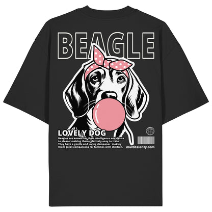 Bubble Gum Beagle (rosa) - Organic Oversize Shirt