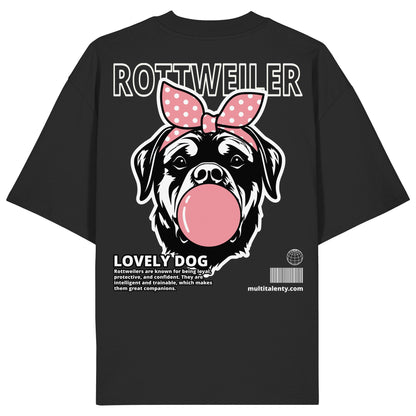 Bubble Gum Rottweiler (rosa) - Organic Oversize Shirt