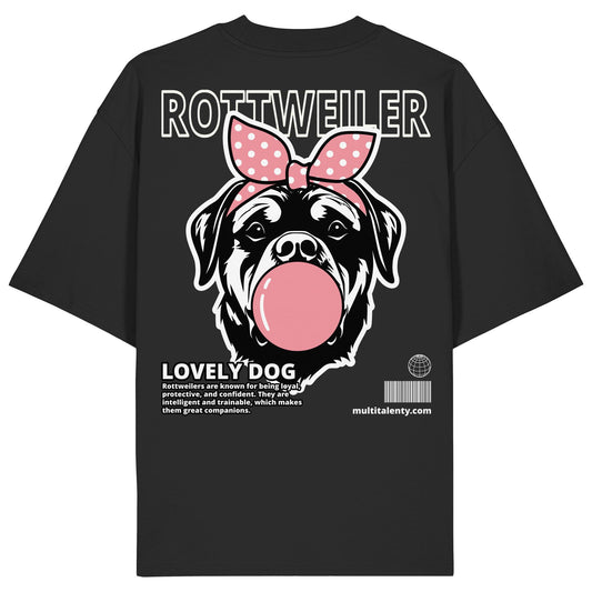Bubble Gum Rottweiler (rosa) - Organic Oversize Shirt