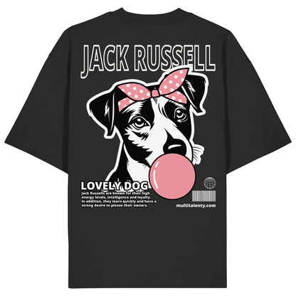 Bubble Gum Jack Russell (rosa) - Organic Oversize Shirt