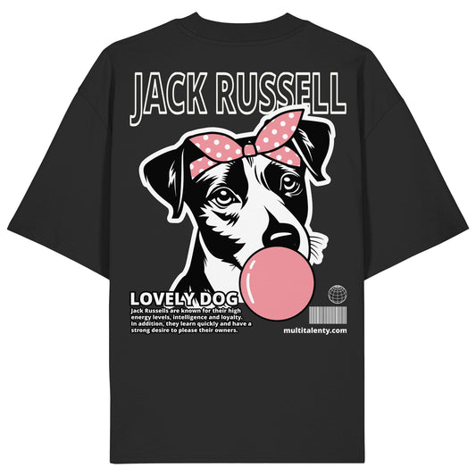 Bubble Gum Jack Russell (rosa) - Organic Oversize Shirt