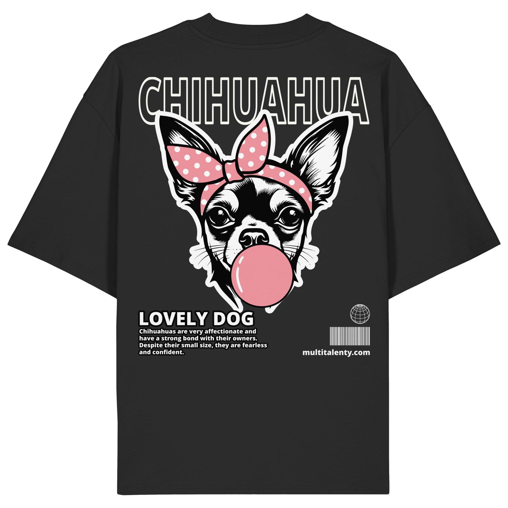 Bubble Gum Chihuahua (rosa) - Organic Oversize Shirt