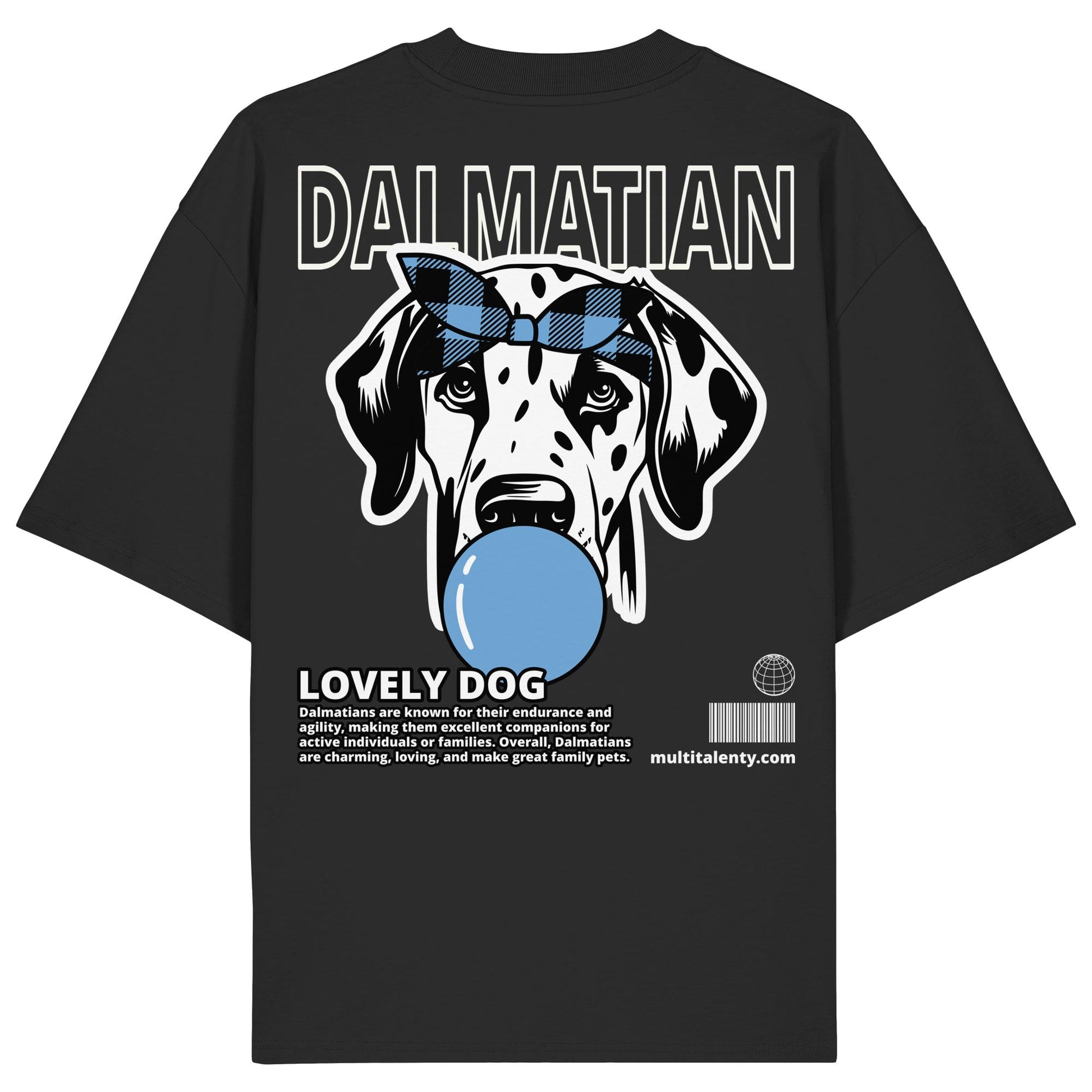 Bubble Gum Dalmatian (blau) - Organic Oversize Shirt