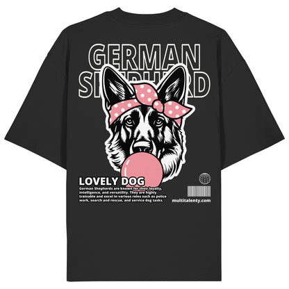 Bubble Gum German Shepherd (rosa) - Organic Oversize Shirt