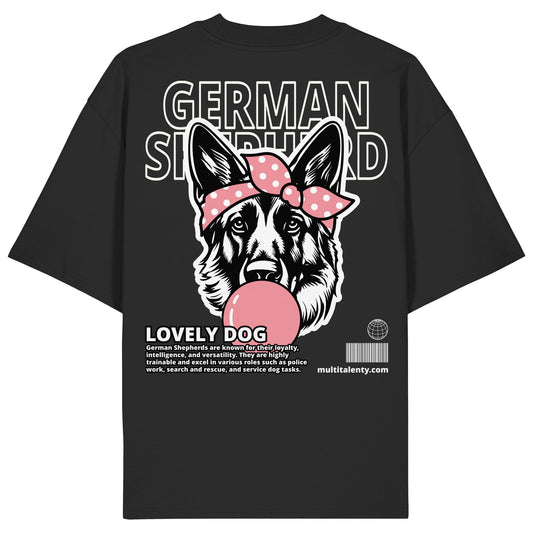 Bubble Gum German Shepherd (rosa) - Organic Oversize Shirt