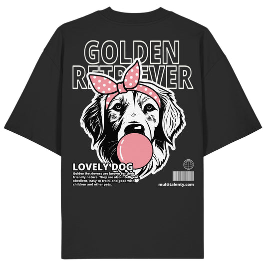 Bubble Gum Golden Retriever (rosa) - Organic Oversize Shirt