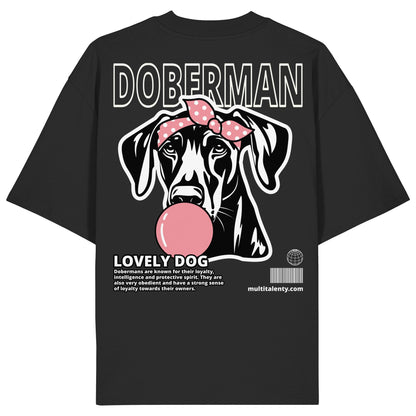 Bubble Gum Doberman (rosa) - Organic Oversize Shirt