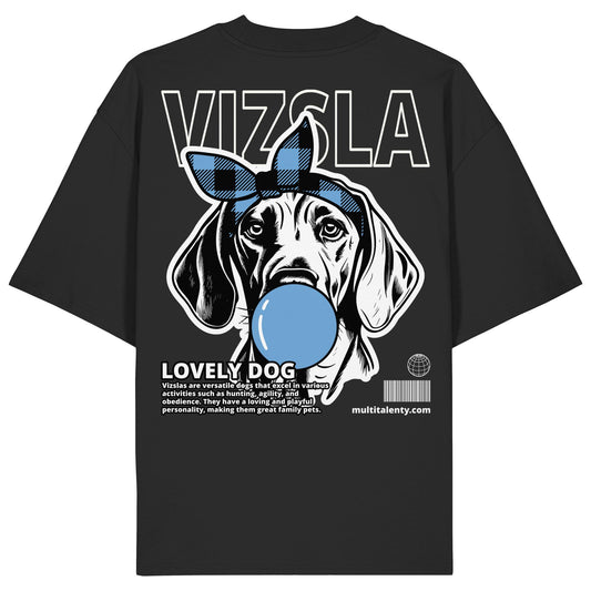 Bubble Gum Vizsla (blau) - Organic Oversize Shirt