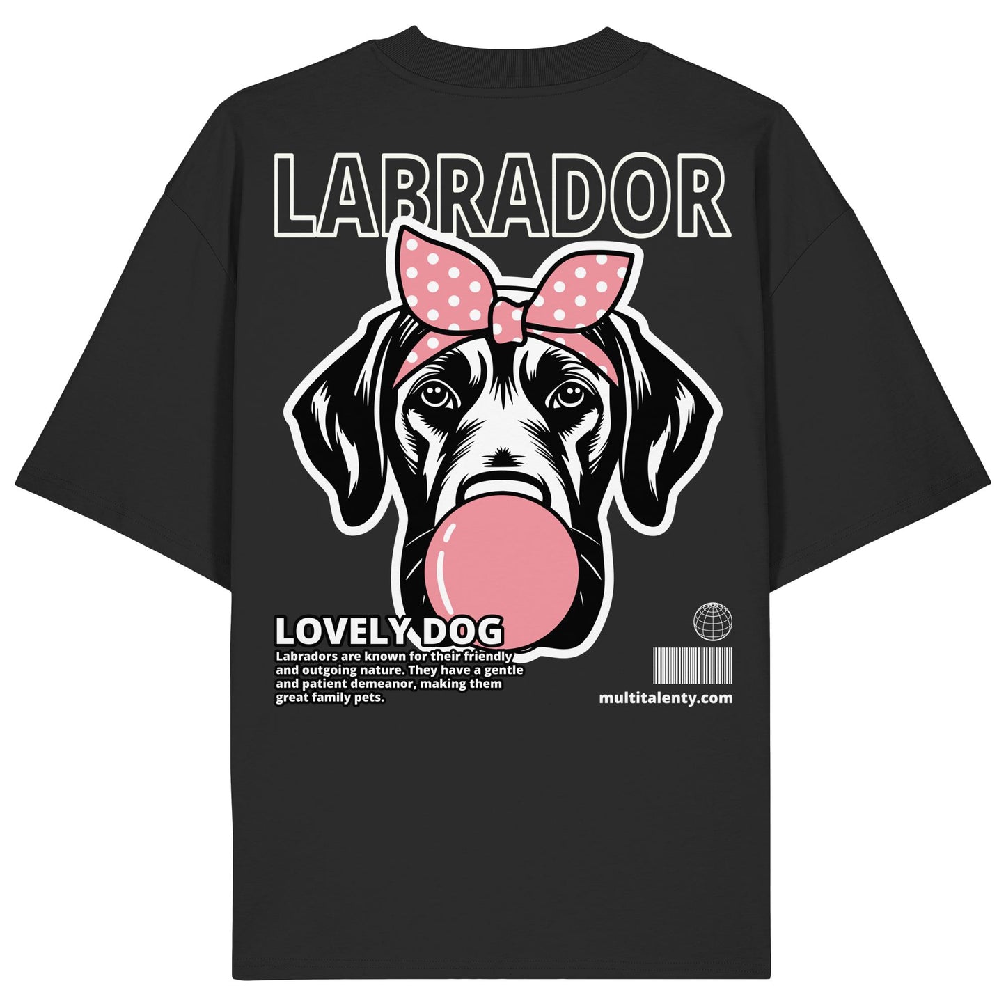 Bubble Gum Labrador (rosa) - Organic Oversize Shirt