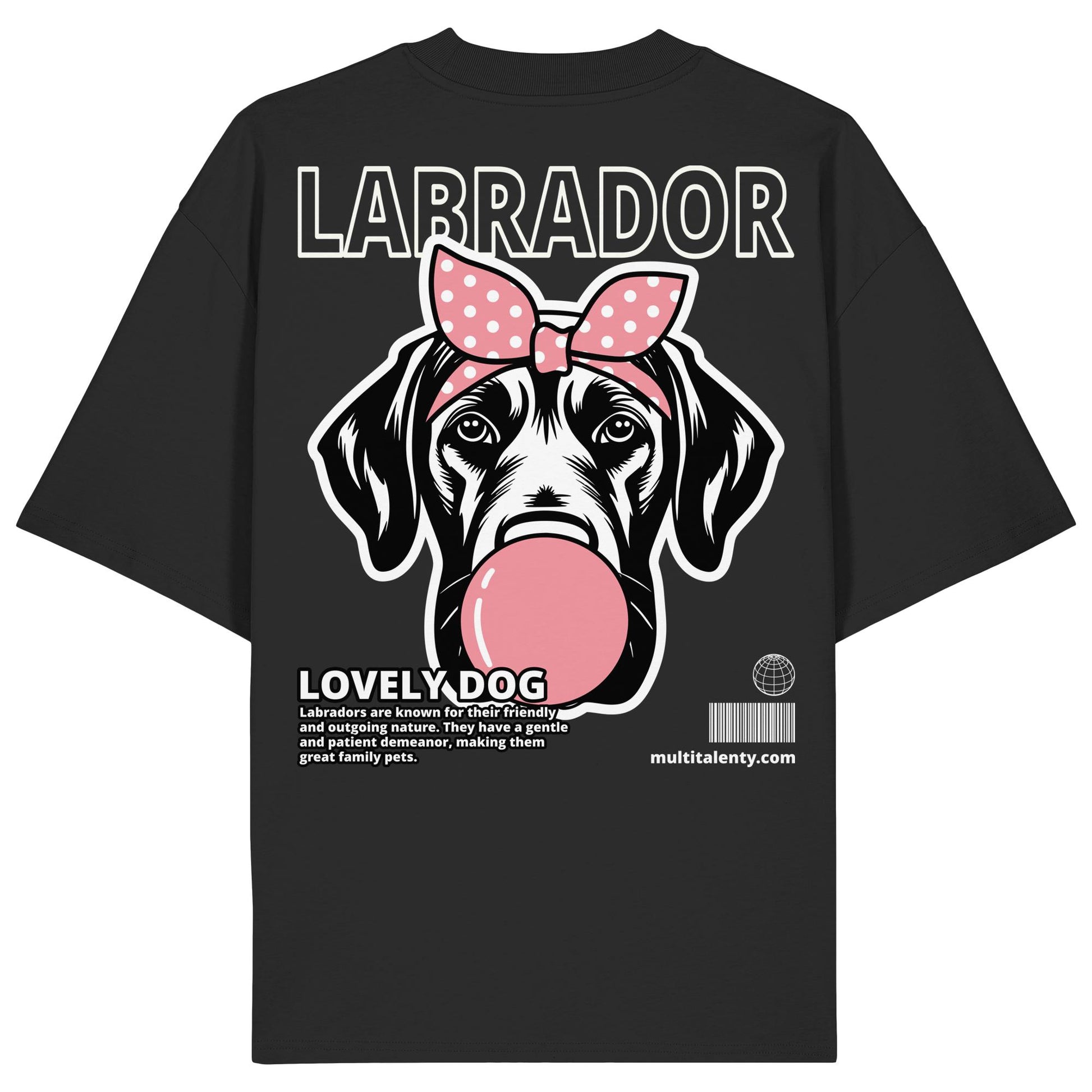 Bubble Gum Labrador (rosa) - Organic Oversize Shirt