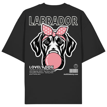Bubble Gum Labrador (rosa) - Organic Oversize Shirt
