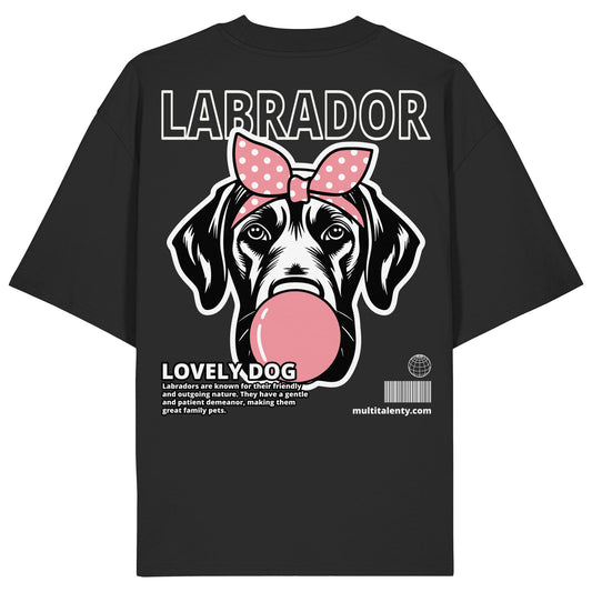 Bubble Gum Labrador (rosa) - Organic Oversize Shirt
