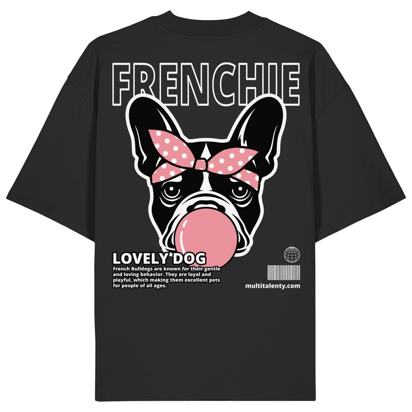 Bubble Gum Frenchie (rosa) - Organic Oversize Shirt