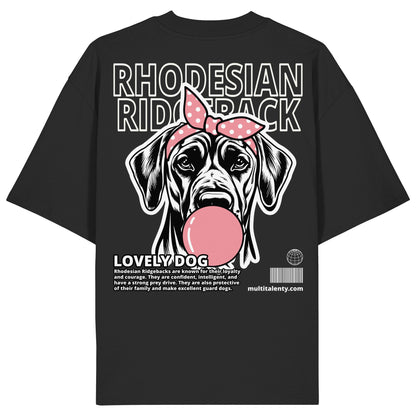 Bubble Gum Rhodesian Ridgeback (rosa) - Organic Oversize Shirt