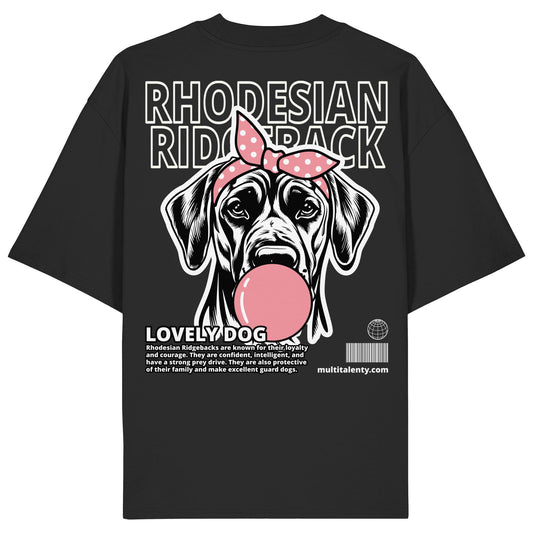 Bubble Gum Rhodesian Ridgeback (rosa) - Organic Oversize Shirt