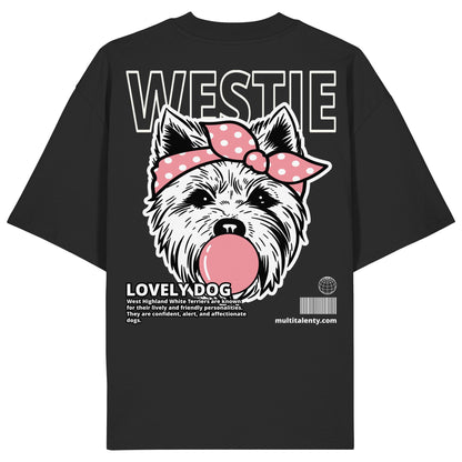 Bubble Gum Westie (rosa) - Organic Oversize Shirt
