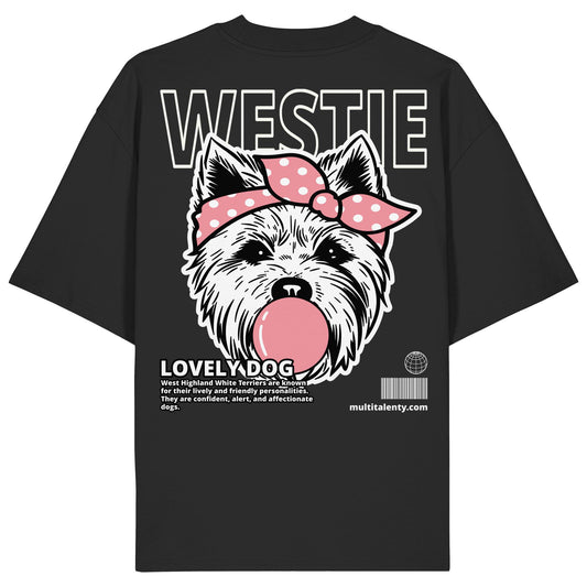 Bubble Gum Westie (rosa) - Organic Oversize Shirt