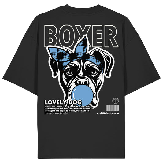 Bubble Gum Boxer (blau) - Organic Oversize Shirt