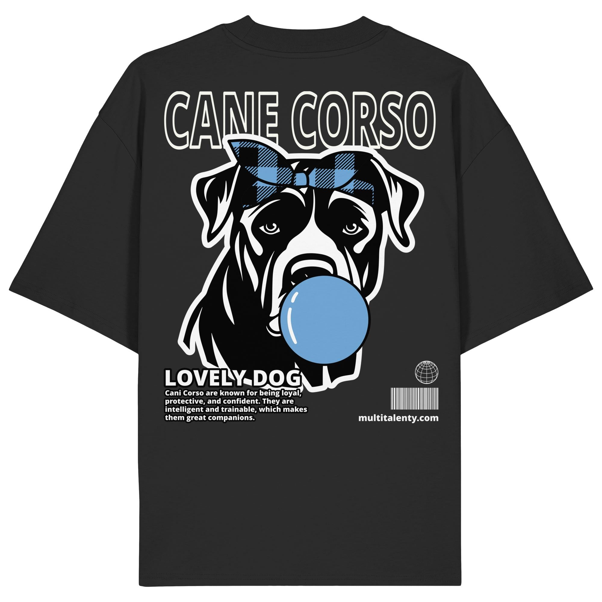 Bubble Gum Cane Corso (blau) - Organic Oversize Shirt