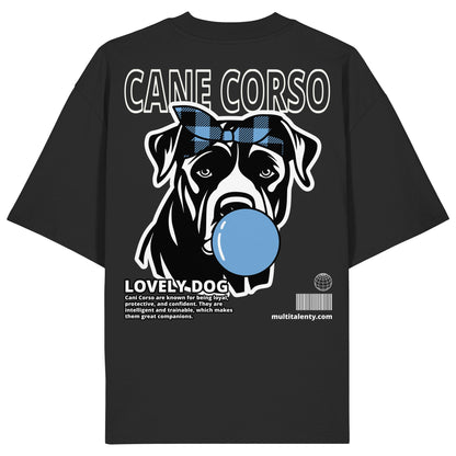 Bubble Gum Cane Corso (blau) - Organic Oversize Shirt