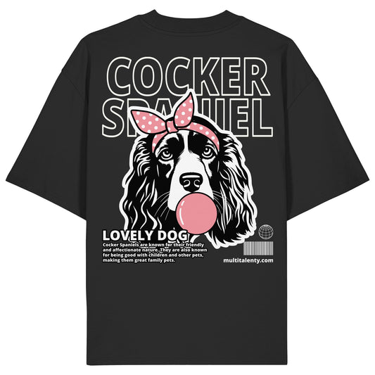 Bubble Gum Cocker Spaniel (rosa) - Organic Oversize Shirt
