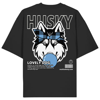 Bubble Gum Husky (blau) - Organic Oversize Shirt