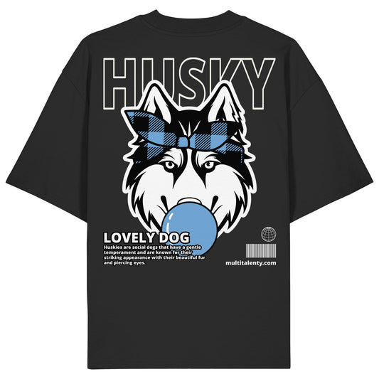 Bubble Gum Husky (blau) - Organic Oversize Shirt