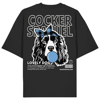 Bubble Gum Cocker Spaniel (blau) - Organic Oversize Shirt