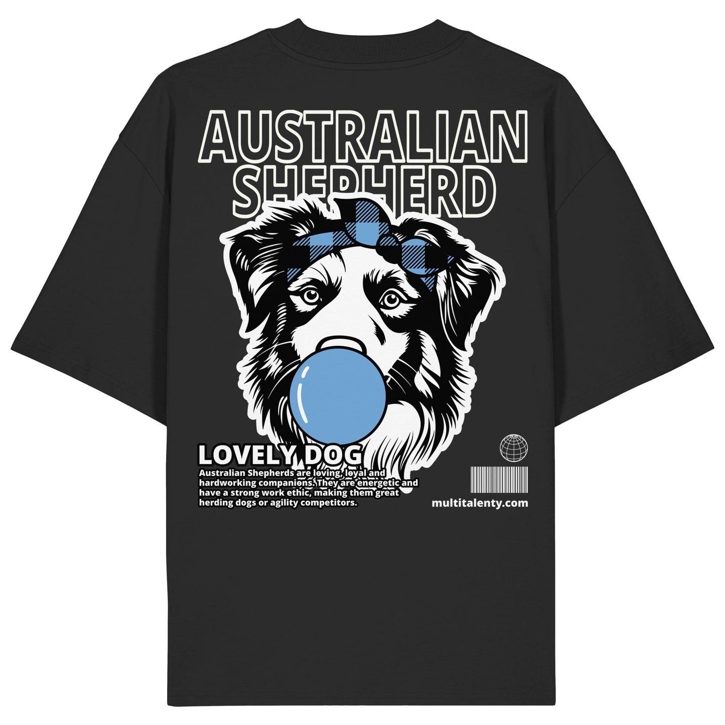 Bubble Gum Aussie (blau) - Organic Oversize Shirt