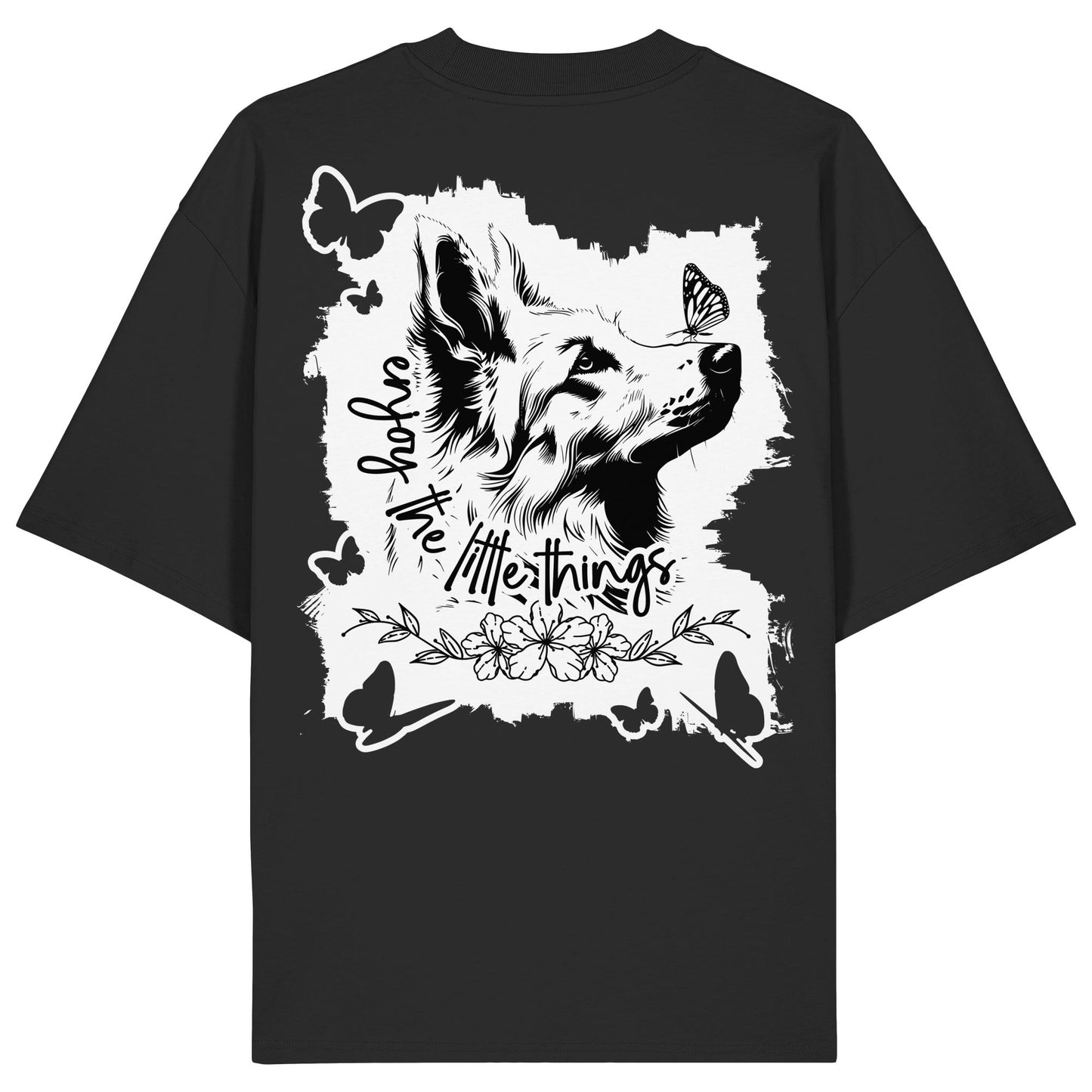 Weißer Schäferhund - enjoy the little things - Organic Oversize Shirt