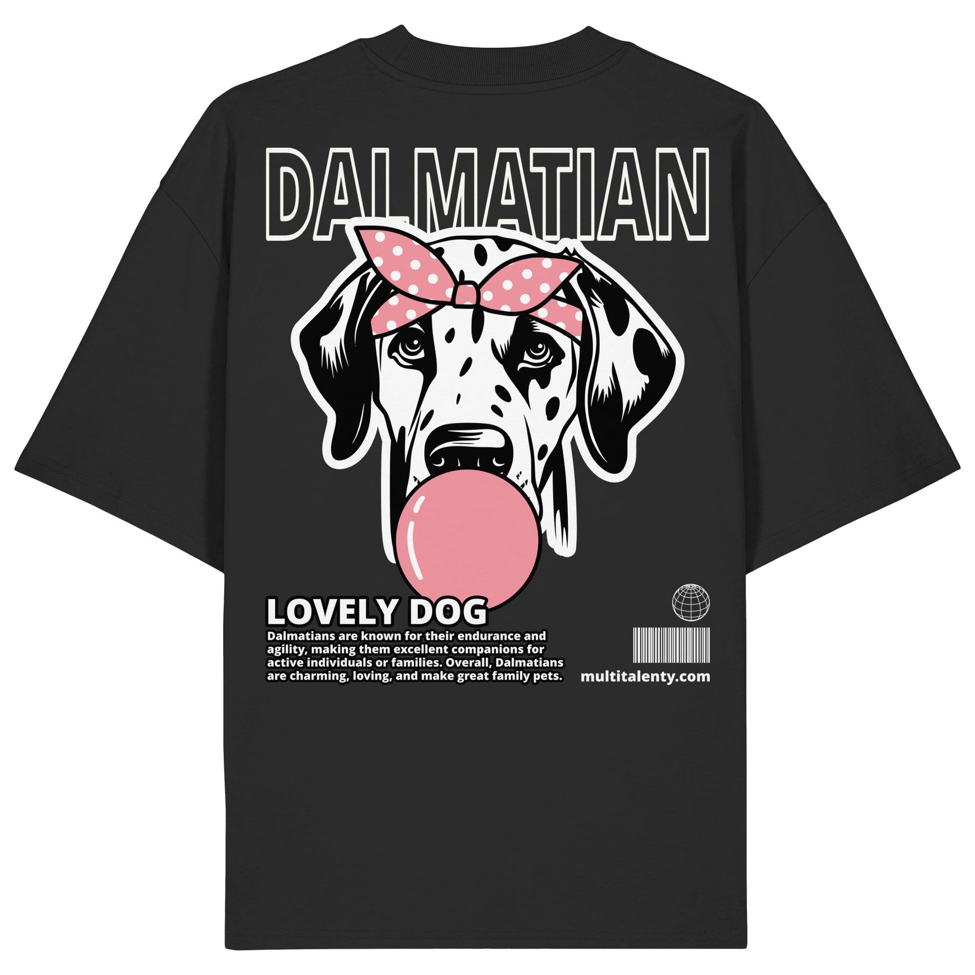 Bubble Gum Dalmatian (rosa) - Organic Oversize Shirt